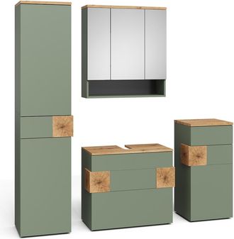 Vicco Conjunto De Muebles De Ba&ntilde;o Eden, Verde, 4 Partes, Vicco