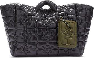 Ganni XXL Logo-quilted Tote Bag
