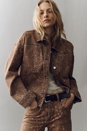 Pilcro Fawn Print Denim Jacket