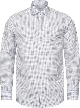 Eton Micro Print Poplin Overhemd - Heren - Casual Overhemden - Blauw - XL - Katoen - Overhemden