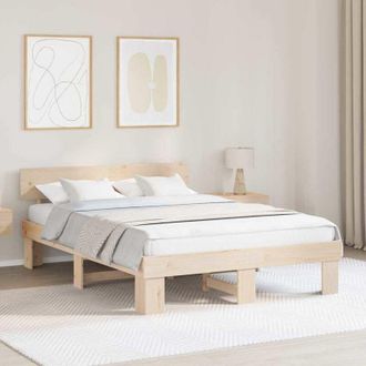 vidaXL Vidaxl - Estructura De Cama Marr&oacute;n 160 X 200 Cm Madera Maciza De Pino