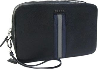 Prada Pre-owned Clutches, male, Black, Size: ONE SIZE Pre-owned 2Vf052 Clutch bag