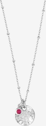 Dower & Hall Hammered Disc & Ruby Array Necklace in Sterling Silver at Nordstrom, Size 18