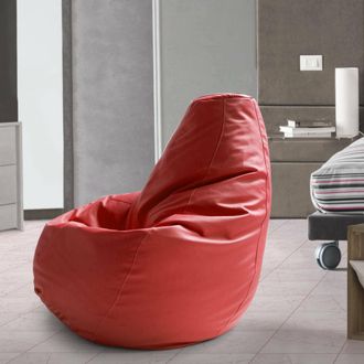 Dmora Talamo Italia Puff Annachiara, Bolso Puf, 100% Made In Italy, Puf De Piel Sint&eacute;tica, Cm 70x70h110, Rojo, Con Embalaje Reforzado
