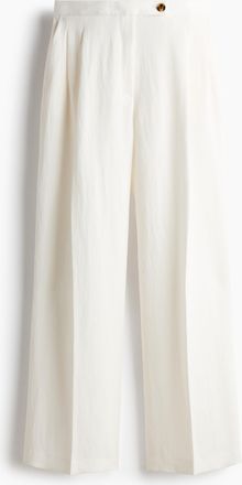 H&M Elegante Hose mit weitem Bein - White