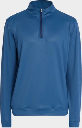 Peter Millar Mens Perth Birdseye Performance Quarter-Zip Pullover