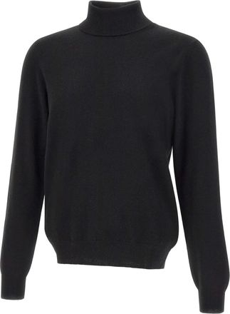 Gran Sasso Maglione a coste con collo alto - Nero