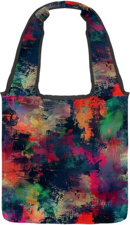 Generic Abstract Colors Print Reversible Canvas Shoulder Tote - Double-Sided Print, 12oz Cotton, 27cm Drop, Fold-Flat Bag for Travel, Shopping, Street Outings