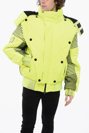 Balmain Padded Jacket NEON With Mesh Details And Removable Hood Balmain