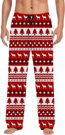 Generic Mens Christmas Pyjama Bottoms Ugly Funny Xmas Print Lounge Pyjama Pants Casual Cosy Loungewear Festive Holiday Pjs Trousers for Family Friends