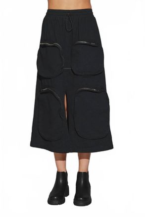 Mustard Seed Cargo Midi Skirt In Black