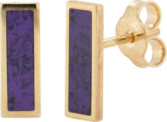 Italian Gold, Inc 14K Yellow Gold Bar Stud Earrings - Amethyst