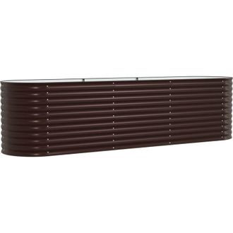 vidaXL Arriate Elevado Marr&oacute;n 320 X 80 X 81 Cm Acero Vidaxl