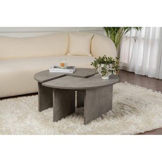Dmora Mesa De Caf&eacute; Codroipo, Mesa De Centro Baja, Revistero Para Sof&aacute;, Estante De La Sala De Estar, 90x90 H41 Cm, Blanco Y Natural - Dmora