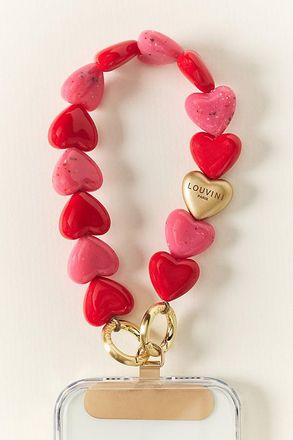 Anthropologie Louvini Paris Heart Beaded Phone Chain