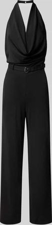 HUGO BOSS Jumpsuit mit Wasserfall-Ausschnitt Modell Kafesa in Black, Größe 38