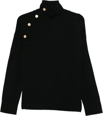 Kujten Kujten, Truien & Vesten, Dames, Zwart, M, Wol, Pinkette Turtleneck Sweater