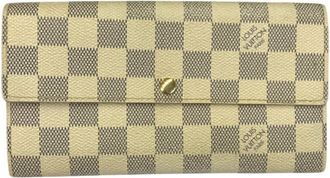 Louis Vuitton White Damier Azur Long Wallet (Tri-Fold) (Pre-Owned)