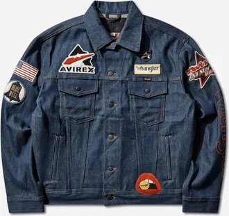 Wrangler Men s Avirex Patch Jacket Raw Indigo