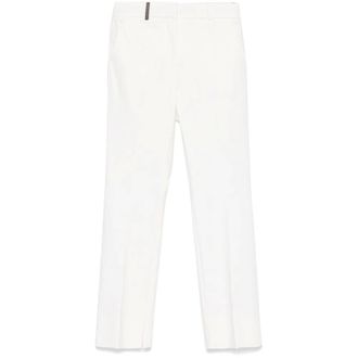 PESERICO Broek met knoopsluiting aan de voorkant - Dames - Broeken - Wit - Maat: M Katoen