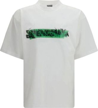 Balenciaga T-Shirts, male, White, Size: S Messy Spray T-shirt