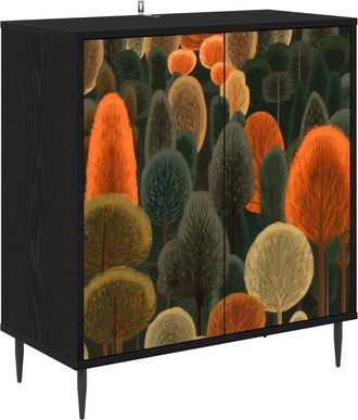 vidaXL Aparador Zaandam Roble Negro 69 X 33 X 76 Cm Vidaxl
