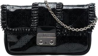Dior Pre-owned Perforated Patent Leather Crossbody - Dames - Vintage Clutch - Zwart - ONE Size - Leer - Vintage