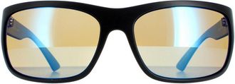 Serengeti Eyewear Wrap Unisex Matte Black Mineral Polarized 555nm Blue Pistoia - One Size