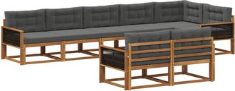 vidaXL Conjunto De Sof&aacute;s De Exterior 8 Uds. Natural Y Antracita Vidaxl