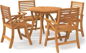 vidaXL Juego De Comedor De Jard&iacute;n 5 Piezas Madera Maciza De Acacia Vidaxl