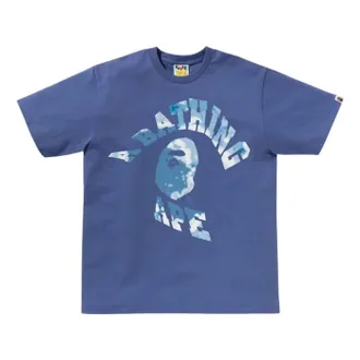 A Bathing Ape Tie Dye Twist College T-Shirt Navy 1L30-110-042-NAV