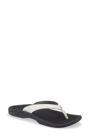 Olukai Ohana Flip Flop in White Sand/Black at Nordstrom, Size 12