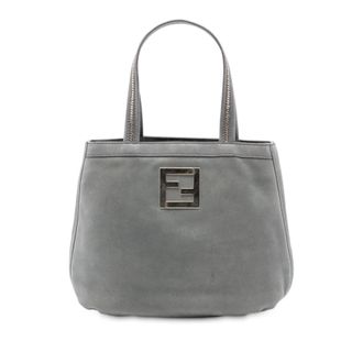 Fendi Pre-owned Womens Nubuck Ff Chains Tote - Grey Leather - One Size