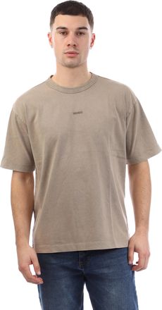 HUGO BOSS Mens Hugo Docku Logo Print T-Shirt in Brown