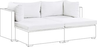 Beliani Conjunto De Fundas De Poli&eacute;ster Blanco Crema Asiento Respaldo Resistente Uv Noto