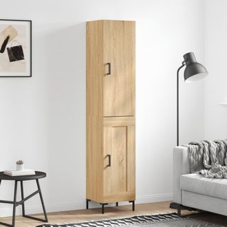 vidaXL Vidaxl - Aparador De Madera Contrachapada Roble Sonoma 34,5x34x180 Cm