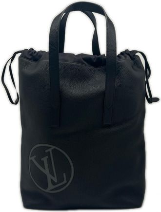 Louis Vuitton Black Gray Leather Tote Bag (Pre-Owned)
