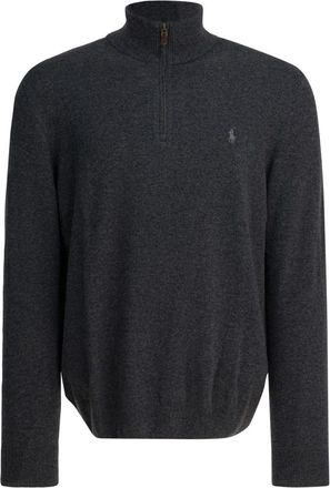 Polo Ralph Lauren Grijze Gebreide Quarter-Zip Sweater Aw 25 - Heren - Coltruien - Grijs - XL - Wol - Truien & Vesten
