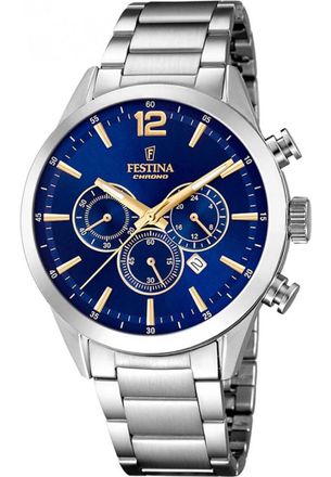 Festina F20343-2 Mens Timeless Chronograph Watch - Silver - One Size
