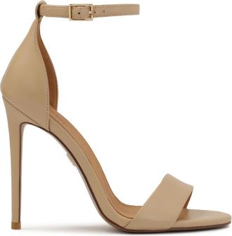 Kazar Beige hoge hakken sandalen - Dames - Sandalen met hakken - Beige - 39 EU - Leer - Schoenen