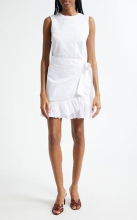 Cinq à Sept Sleeveless Eyelet Stretch Cotton Wrap Dress in White at Nordstrom Rack, Size X-Small