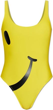 Moschino Smiley Lycra One-Piece Badpak - Dames - Badpakken - Geel - S - Badmode