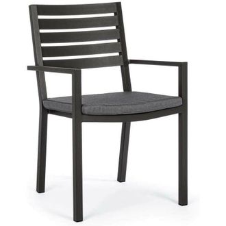 BIZZOTTO Sedia da esterno con bracioli helina antracite LH32