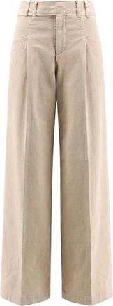 Closed Wijde broek - Dames - Wijde Broeken - Beige - W25 - Katoen - Broeken