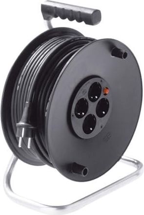 Bachmann Carrete De Cable Negro Robusto De 25 Metros