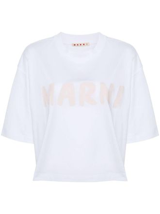 Marni cropped organic cotton T-shirt - White