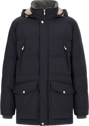 Brunello Cucinelli Blue Polyamide Mens Parka