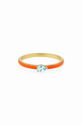 House of Frosted Teardrop Topaz Enamel Ring in Yellow Gold at Nordstrom Rack, Size 7