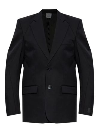 VETEMENTS padded-shoulder wool blazer - Black