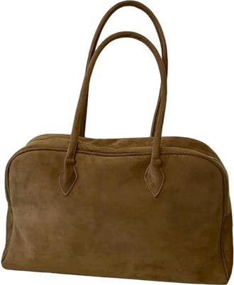 Generic JCVBN Vintage Synthetic Leather Handbag Shoulder Large Capacity Storage Laptop Tote Durable Lining Zipper Closure Shopping Bag